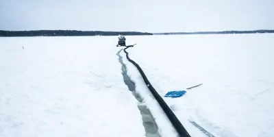 Installing a Heated Water Line from the Lake in Mid-Winter